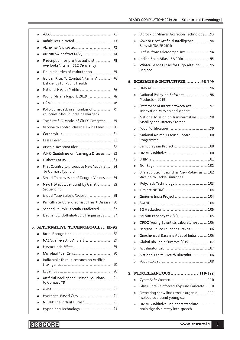 GS Score IAS Prelims Target PT 2020 Current Affairs Science